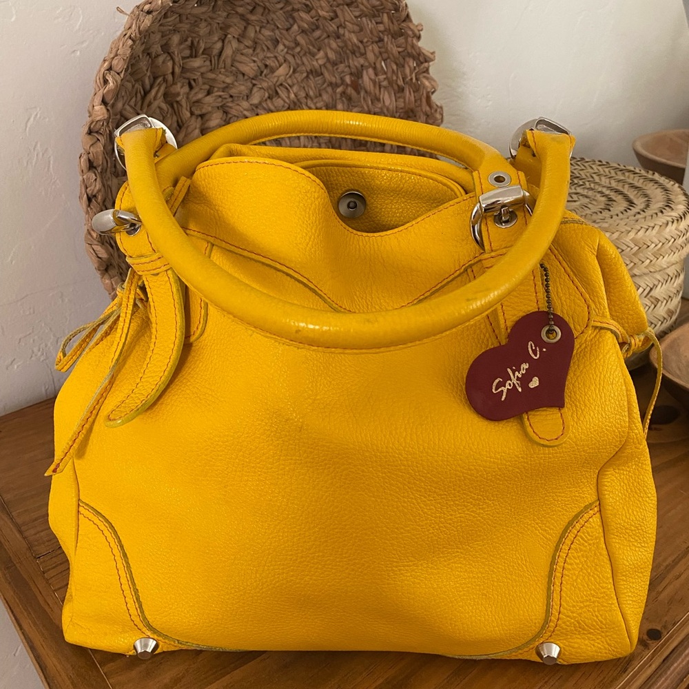 ***"Sofia C" Marigold Leather Women's Bag